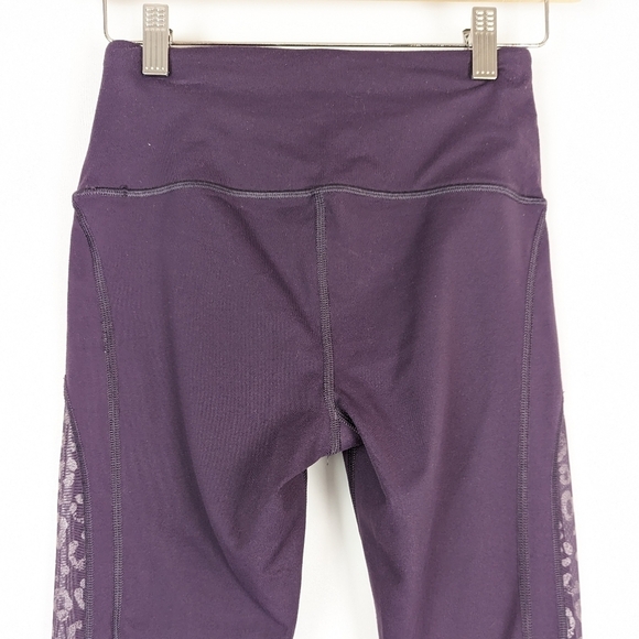 VS Sport Leopard Inset Leggings XS Purple Workout Lounge Legging - Picture 6 of 13